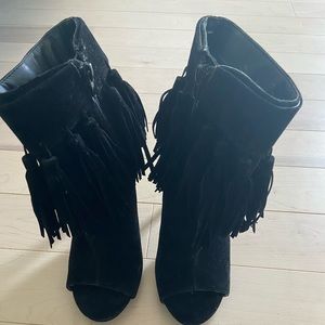 Nasty gal open toe fringe bootie